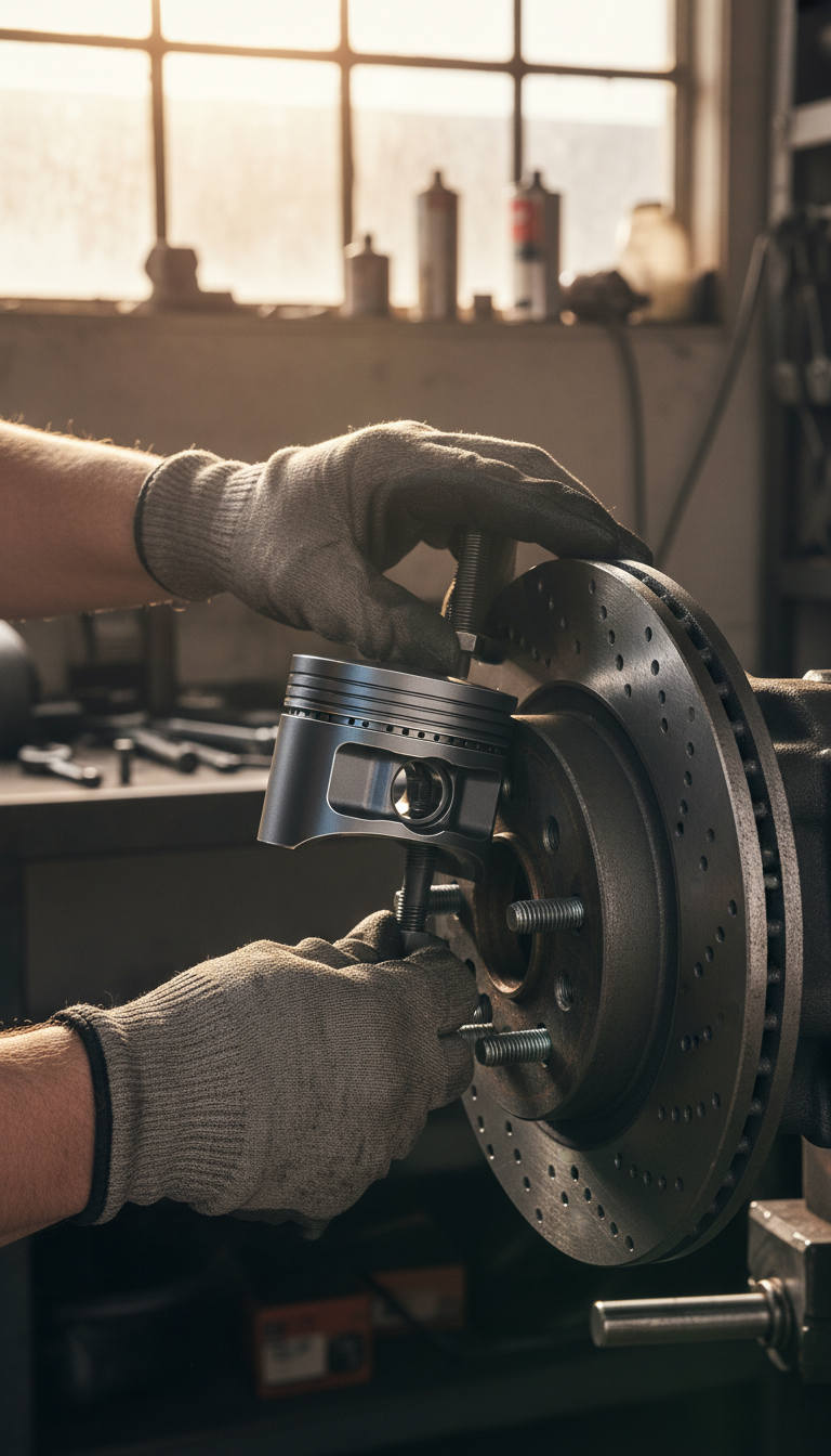 Heavy-duty forged piston thermal barrier in use