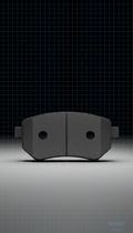 Ceramic composite brake pad, Default angle is a precise 3/4 front perspective that reveals both profile and depth, echoing...