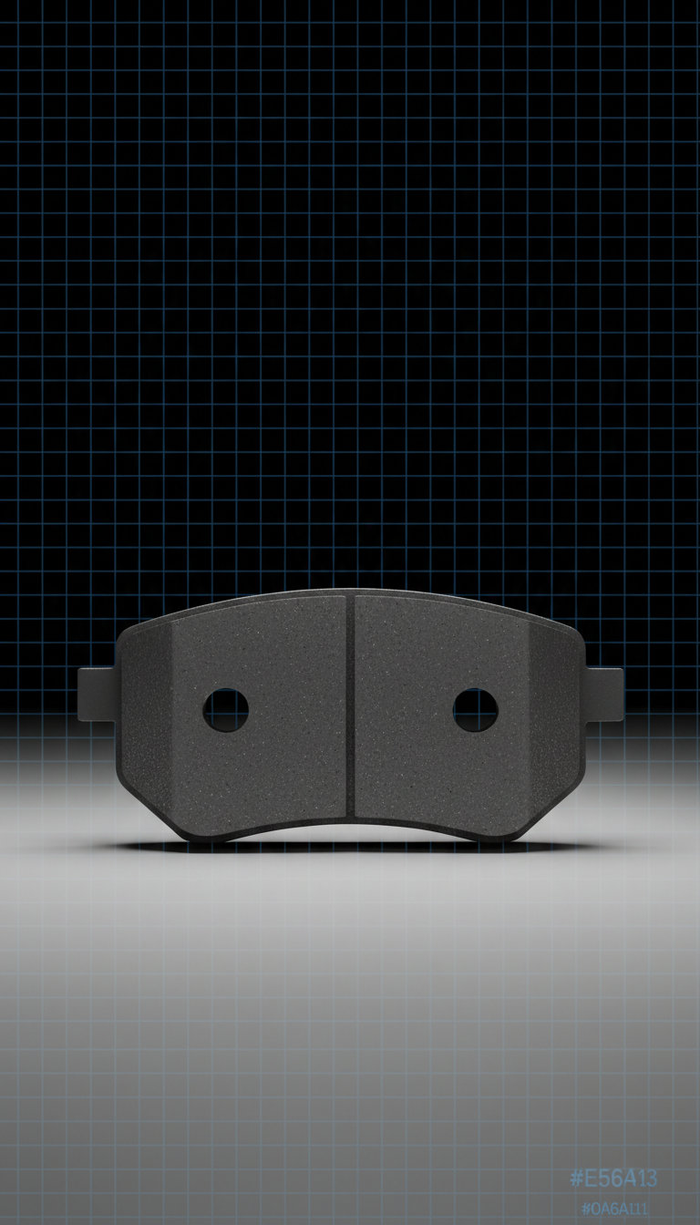 Ceramic composite brake pad, Default angle is a precise 3/4 front perspective that reveals both profile and depth, echoing...