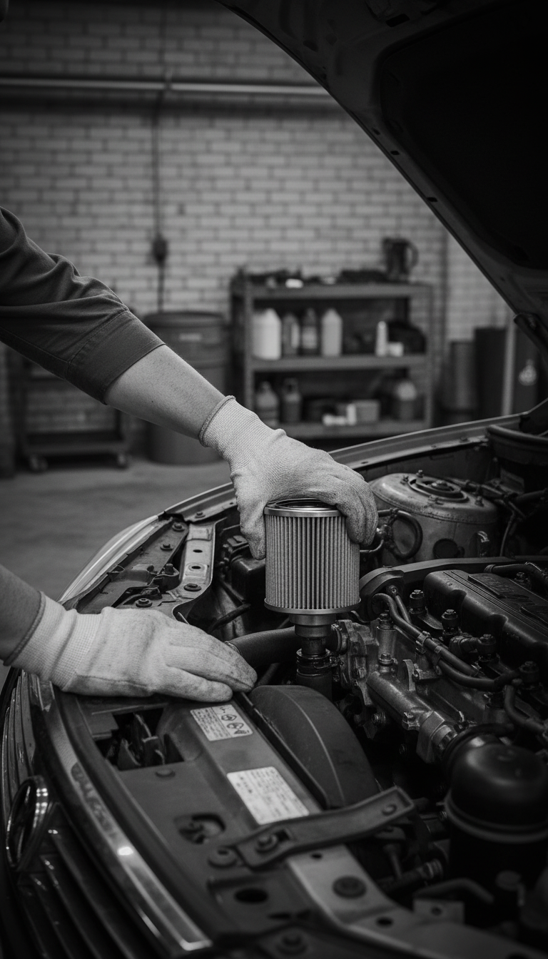 Premium Oil Filter in use