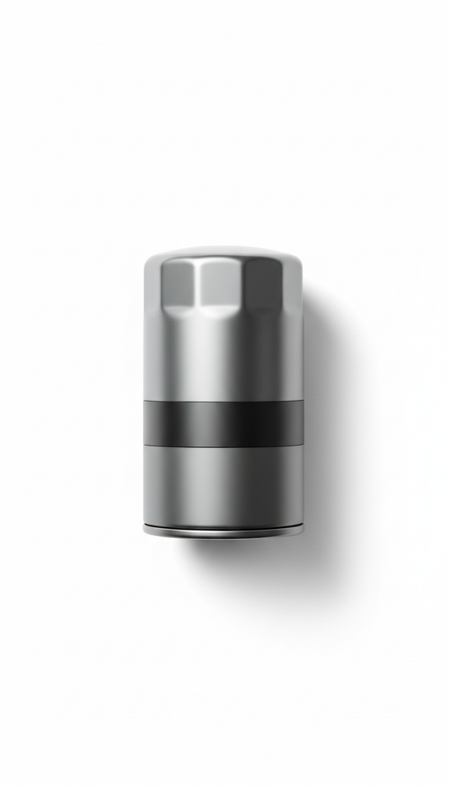 Technical oil filter, Default angle: 3/4 view or straight-on (depending on product geometry), always elevated slightly...