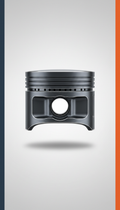 Heavy-duty forged piston, Product shots use a single, slightly elevated 3/4 angle that highlights dimensionality and...